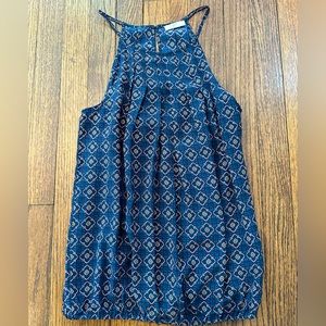 Joie Navy Blue Sleeveless Printed Blousey Top